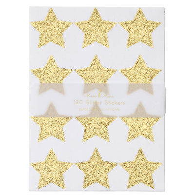 Gold Glitter Stars Sticker Sheets