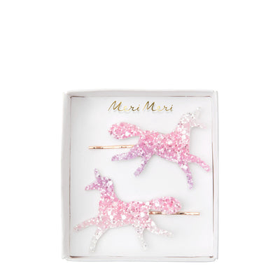 Unicorn Ombre Glitter Hair Slides