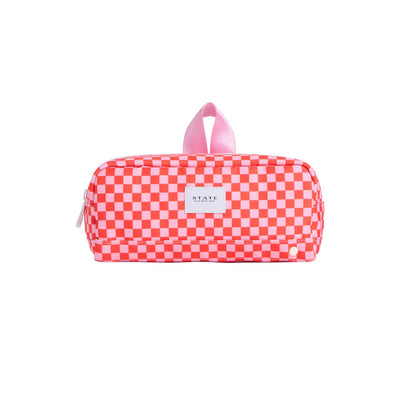 Clinton Pencil Case in Strawberry Check