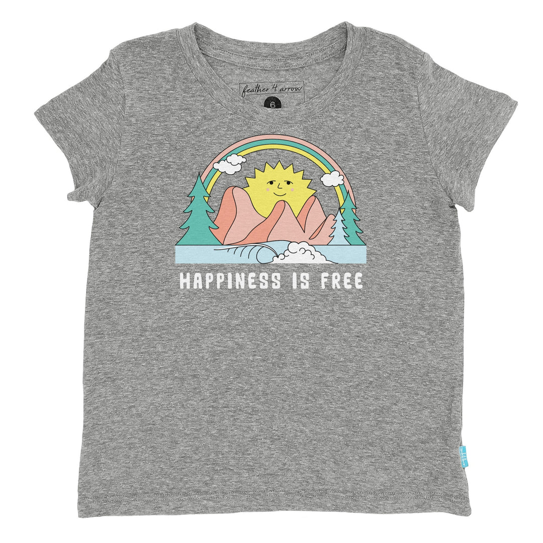 Happinesss is Free Everyday Tee in Heather Grey