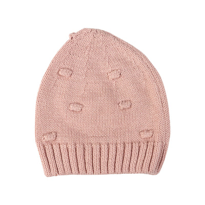 Organic Poppy Knit Hat in Pink Pearl 
