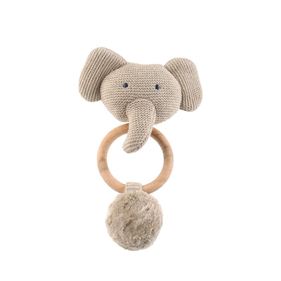 Organic Elephant Rattle in Oatmeal