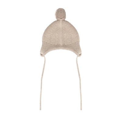 Organic Bristol Knit Pom Pom Hat in Oatmeal 