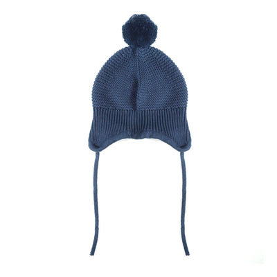 Organic Bristol Knit Pom Pom Hat in Cambridge Blue 