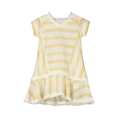 Woodstock Women's Dress in Cream wiith Gold Stripe