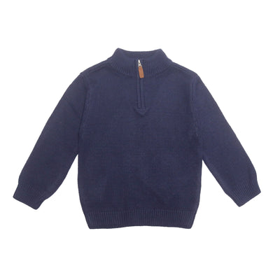 navy mock zip neck sweater