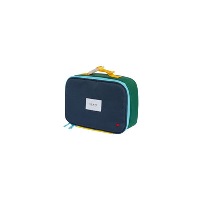 navy and green lunch box