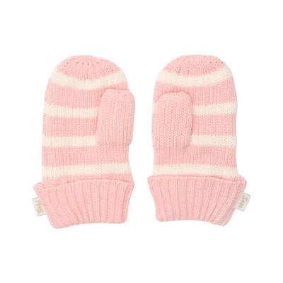 pink striped mittens