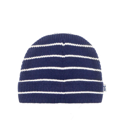 navy striped winter hat