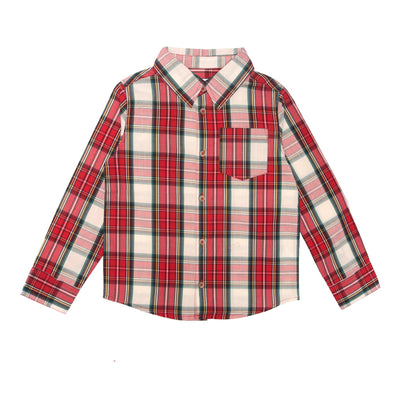 red plaid buttondown shirt