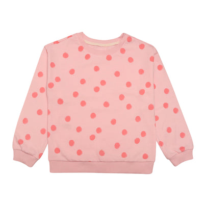 sweatshirt with pink dots