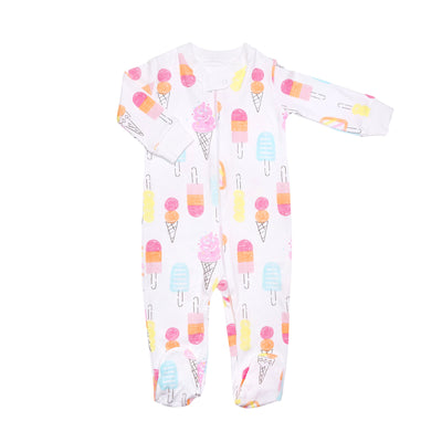 pink ice cream zipper romper
