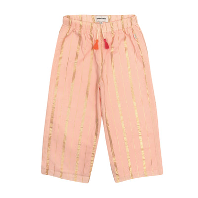 pink and gold striped pant