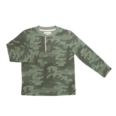 boys henley in camo