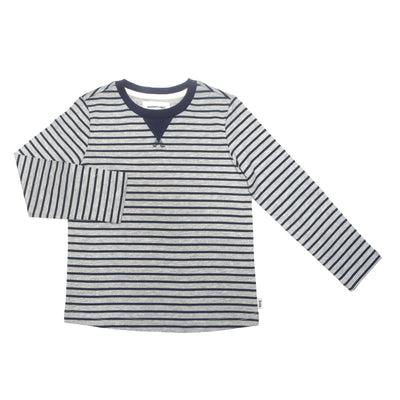 navy and grey striped shirt for boys