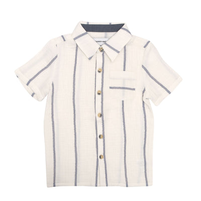 navy striped ss buttondown 