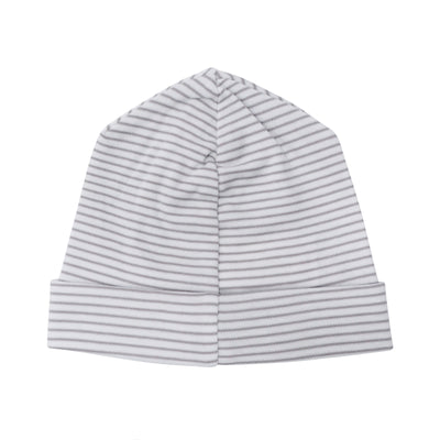 grey striped receiving hat