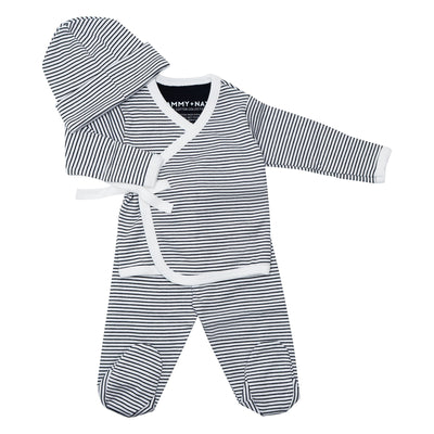 navy striped take me home set