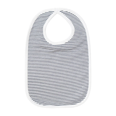 navy blue striped bib