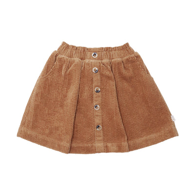 brown button front skirt