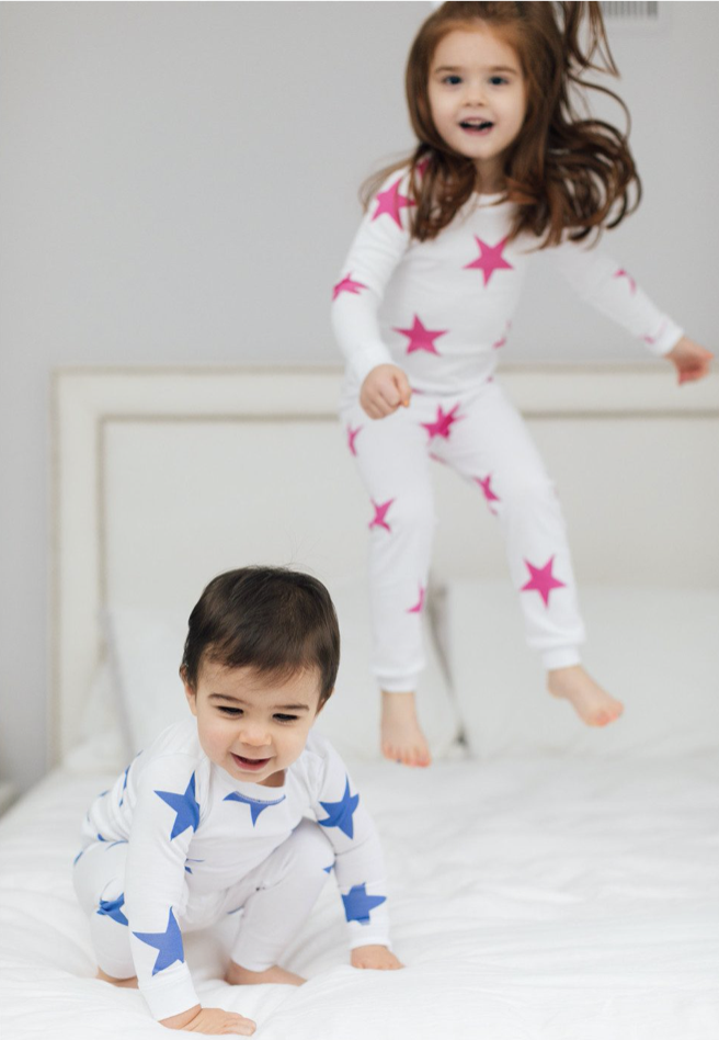 Pink star pajamas hotsell