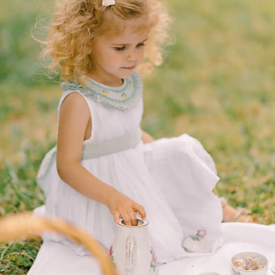 Cordealia Handsmocked Dress in White