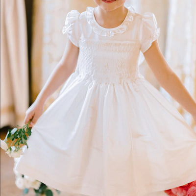 Colombe Silk Ceremony Dress in White