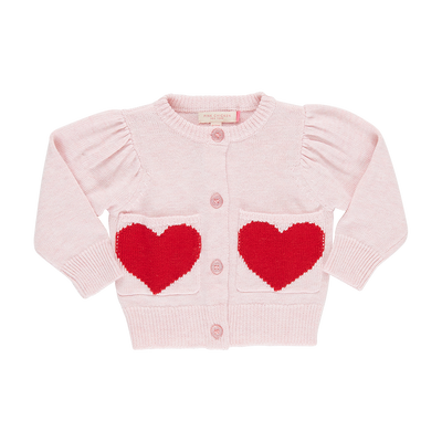 Baby Pocket Sweater - Red Hearts