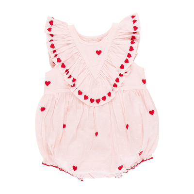 Baby Raphaela Bubble - Confetti Heart Embroidery