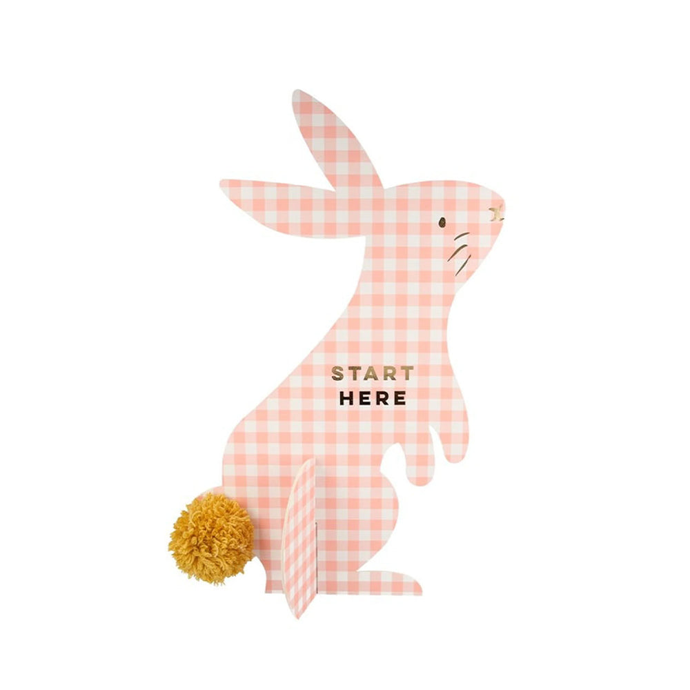 gingham bunny egg hunt sign