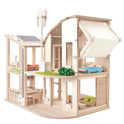 Green Dollhouse With Furniture