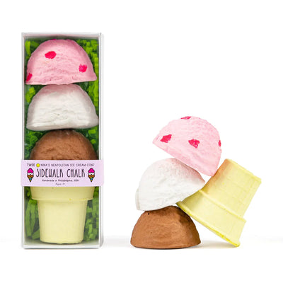 Nina's Neapolitan Ice Cream Cone Sidewalk Chalk