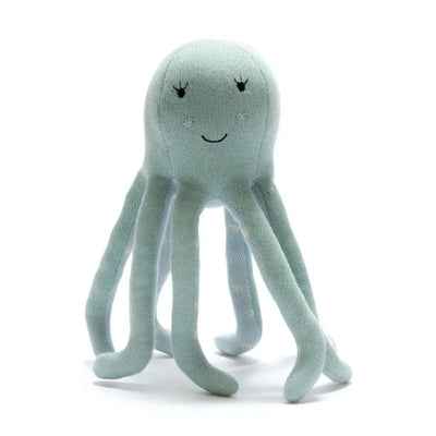 Knitted Octopus Plush Toy in Green