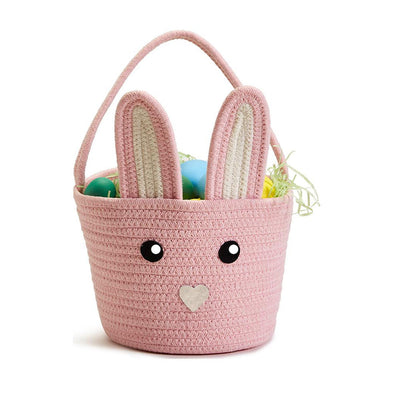 Hand-Crafted Bunny Basket in Pink