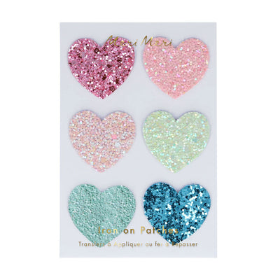 Rainbow Glitter Heart Patches