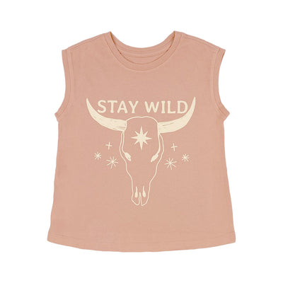 Stay Wild Muscle Tee in Sedona